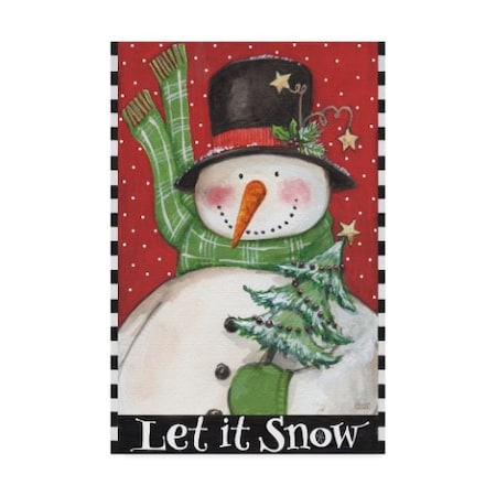 Melinda Hipsher 'Snowman With Little Tree Let It Snow' Canvas Art,12x19